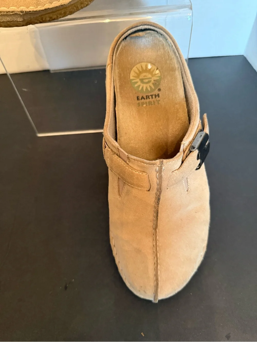 Earth Spirit Tan Suede Slip-On Clog with Buckle 7